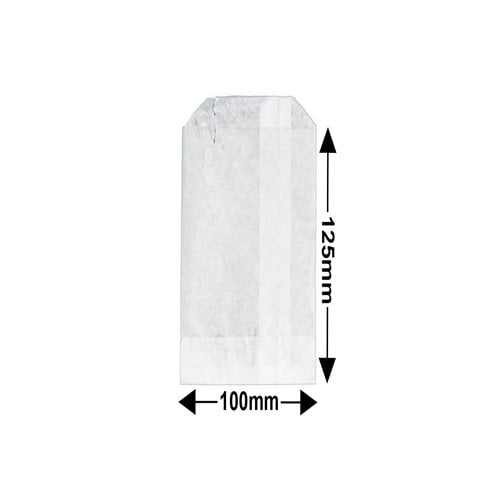 Quarter Flat White Paper Bag - 100 x125 - dimensions