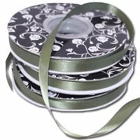 Double sided Satin Ribbon Olive 10mm wide x 30m per roll