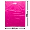 Large Pink Plastic Carry Bags 415x530mm (Qty:100)