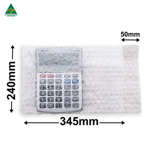 Bubblewrap Bags with Flap 240x345mm (Qty:300) - dimensions
