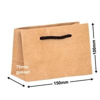Deluxe Brown Paper Bags 100x150mm (Qty:50)