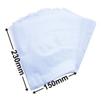 Plastic poly bag clear 150 x 230