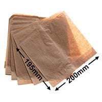 Flat Brown Paper Bag Size 2 - 195 x 200