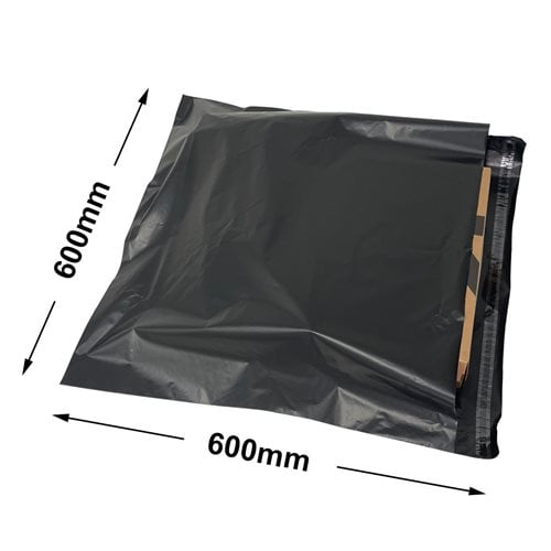 Black Courier Air Bags 600x600mm 100% Recycled (Qty:100) - dimensions