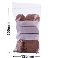 Resealable Bags with Write On Panel - 125x200mm 50µm (Qty:1000)