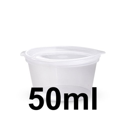 50ml sauce cup with hinged lid - dimensions