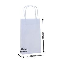 White Paper Carry Bags 160x265mm (Qty:50)
