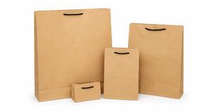 Deluxe Brown Paper Bags - Black Cotton Handles