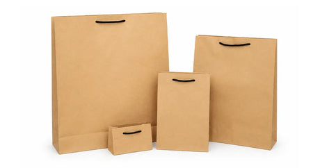 Deluxe Brown Paper Bags - Black Cotton Handles