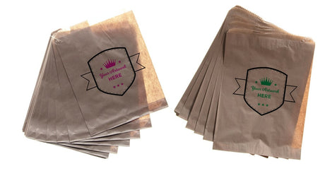 2 Colours 1 Side Printed Flat Brown Paper Bags
