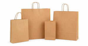 Paper Twist Handle Bags - Brown