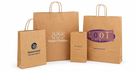 Brown Paper Carry Bags - Printed
