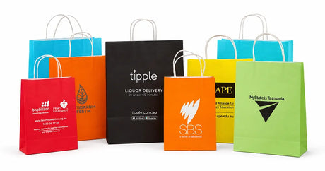 Coloured Paper Bags - Printed