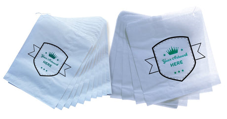 2 Colours 1 Side Printed Flat White Paper Bags