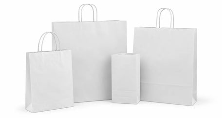 White Paper Bags with Twist Handles