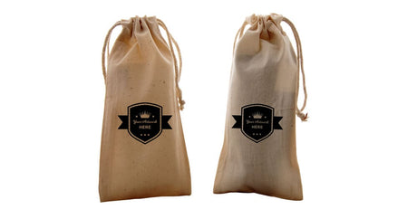 1 Colour 2 Side Calico Drawstring Bag