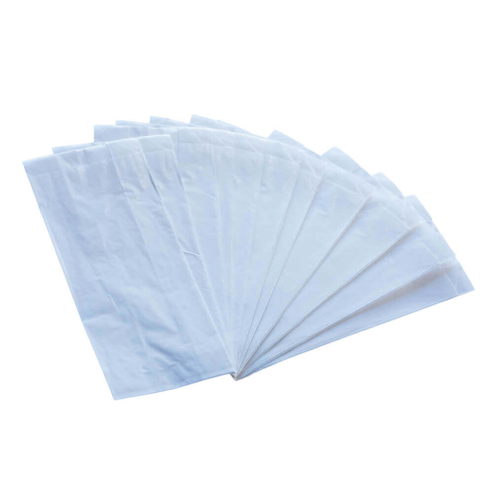Flat White Paper Bags Size 1 90x195mm & 50mm Gusset (Qty:500)
