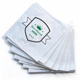 extra small printed flat white paper bags - square 205mm x 200mm 2 colours 1 side, front view