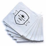 small printed flat white paper bags - square 240mm x 240mm 1 colour 2 sides, front view