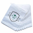 medium printed flat white paper bags - square 300mm x 275mm 2 colours 2 sides, front view