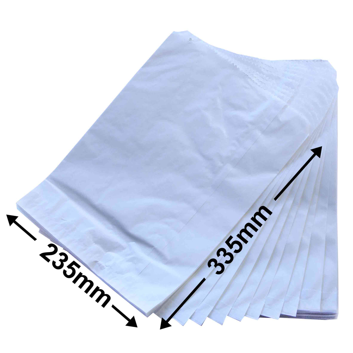 Flat White Paper Bags Size 6 235x335mm (Qty:500)