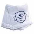 large printed flat white paper bags - square 300mm x 295mm 1 colour 1 side, front view