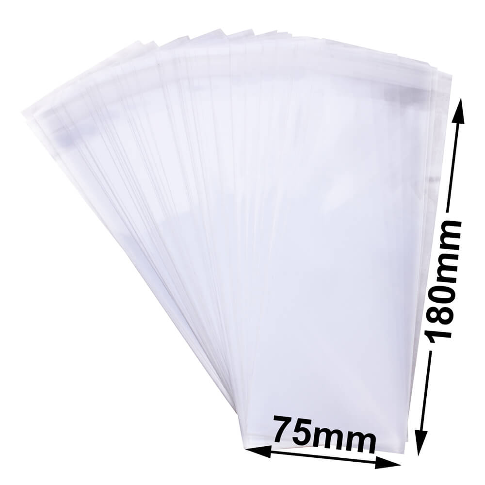 BOPP Peel & Seal Bags + Tape 180x75mm 35µm (Qty:2000)