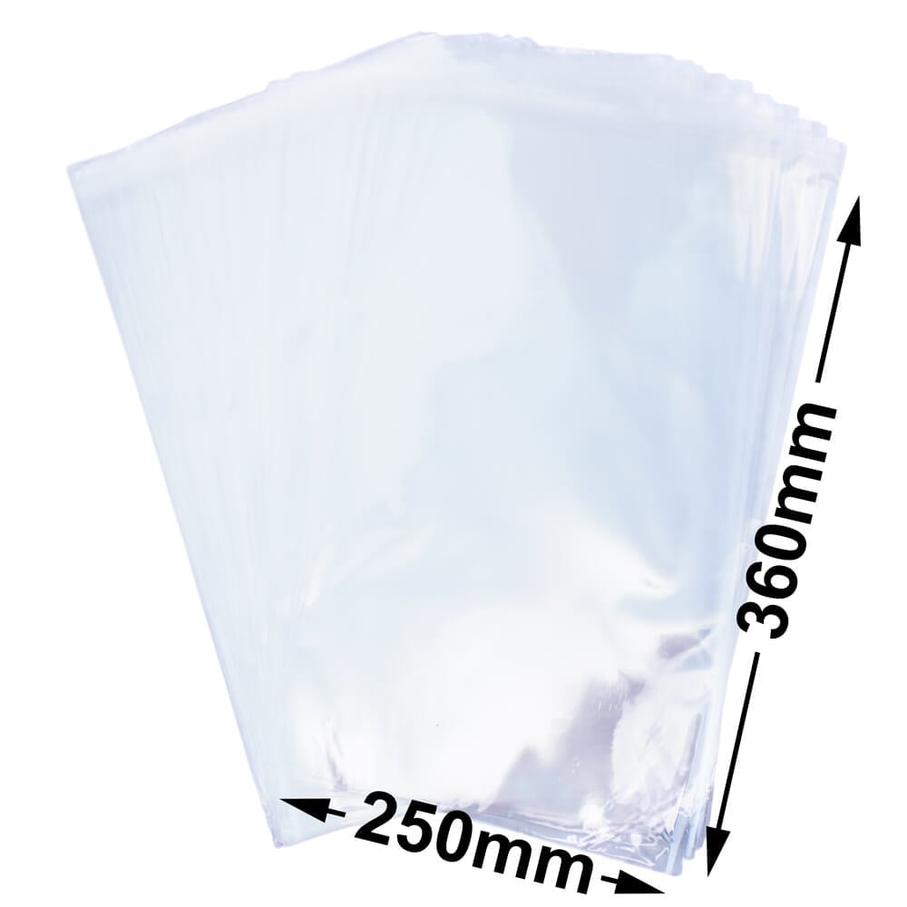 BOPP Peel & Seal Bags + Tape 360x250mm 35µm (Qty:1000)