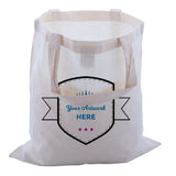 Custom Printed Large Calico Carry Bags 3 Colours 2 Sides 420x380mm