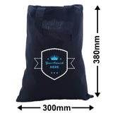 Custom Printed Black Calico Bag with Two Handles 2 Colours 2 Sides 380x300mm