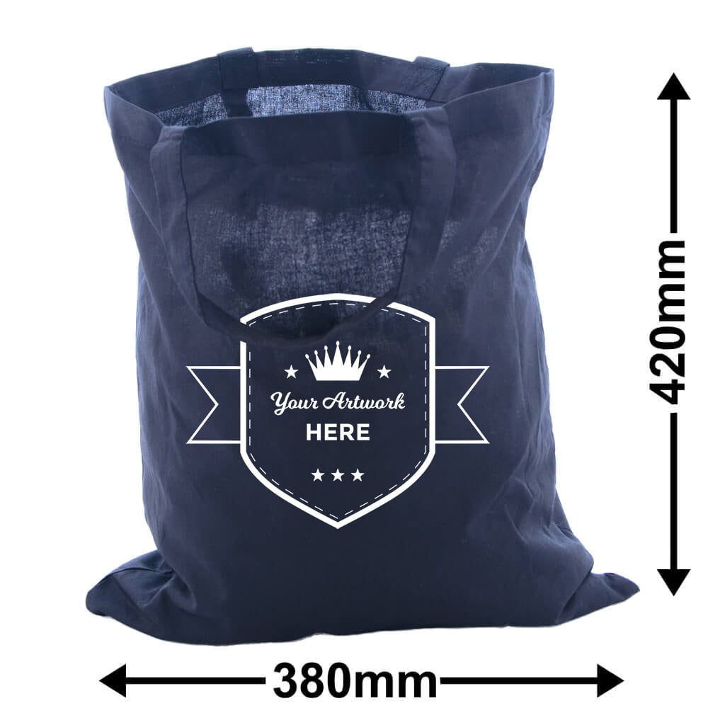 Express Printed Large Black Calico Carry Bags 1 Colour 1 Side