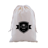 Custom Printed Calico Drawstring Bags 300x200mm 1 Colour 1 Side