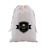 Custom Printed Calico Drawstring Bags 300x200mm 2 Colours 2 Sides