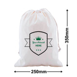 Custom Calico Drawstring Bags 350x250mm 2 Colours 1 Side