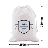 Custom Calico Drawstring Bags 350x250mm 3 Colours 2 Sides