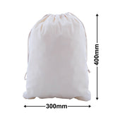 Drawstring Calico Bags 400x300mm | Natural Calico (Qty:50)