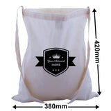Custom Print Large Calico Shoulder Strap Bags 1 Colour 1 Side 420x380mm