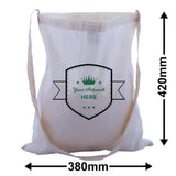 Custom Print Large Calico Shoulder Strap Bags 2 Colours 1 Side 420x380mm