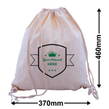 Custom Printed 2 Colours 1 Side Calico Drawstring Bags 460x370mm