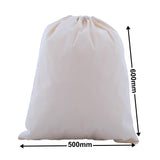 Drawstring Calico Bags 600x500mm | Natural Calico (Qty:50)
