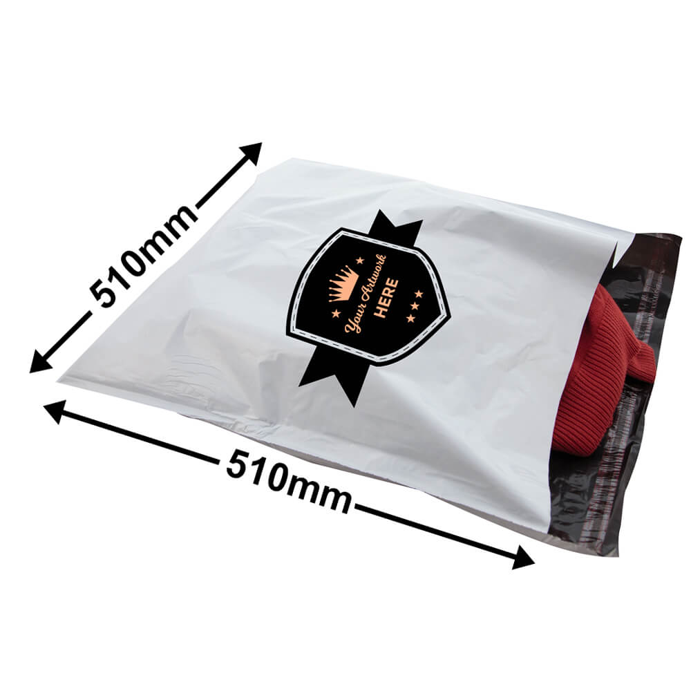 Custom Print Tamper-proof Courier Bags 2 Colours 1 Side 510x510mm