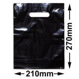 Small Black Plastic Carry Bags 210x270mm (Qty:100)