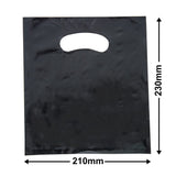 Extra-Small Black Plastic Carry Bags 210x230mm (Qty:100)