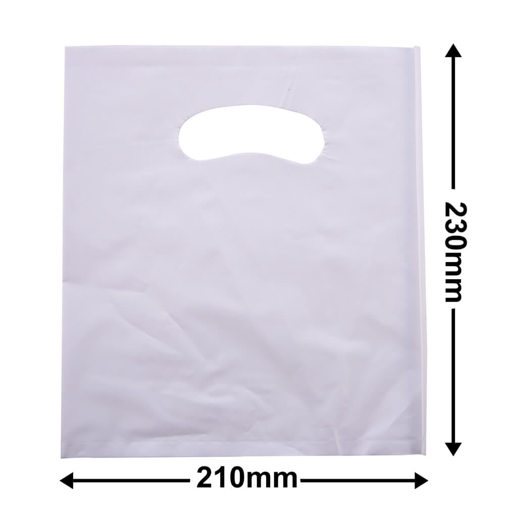 Extra-Small White Plastic Carry Bags 210x230mm (Qty:100)