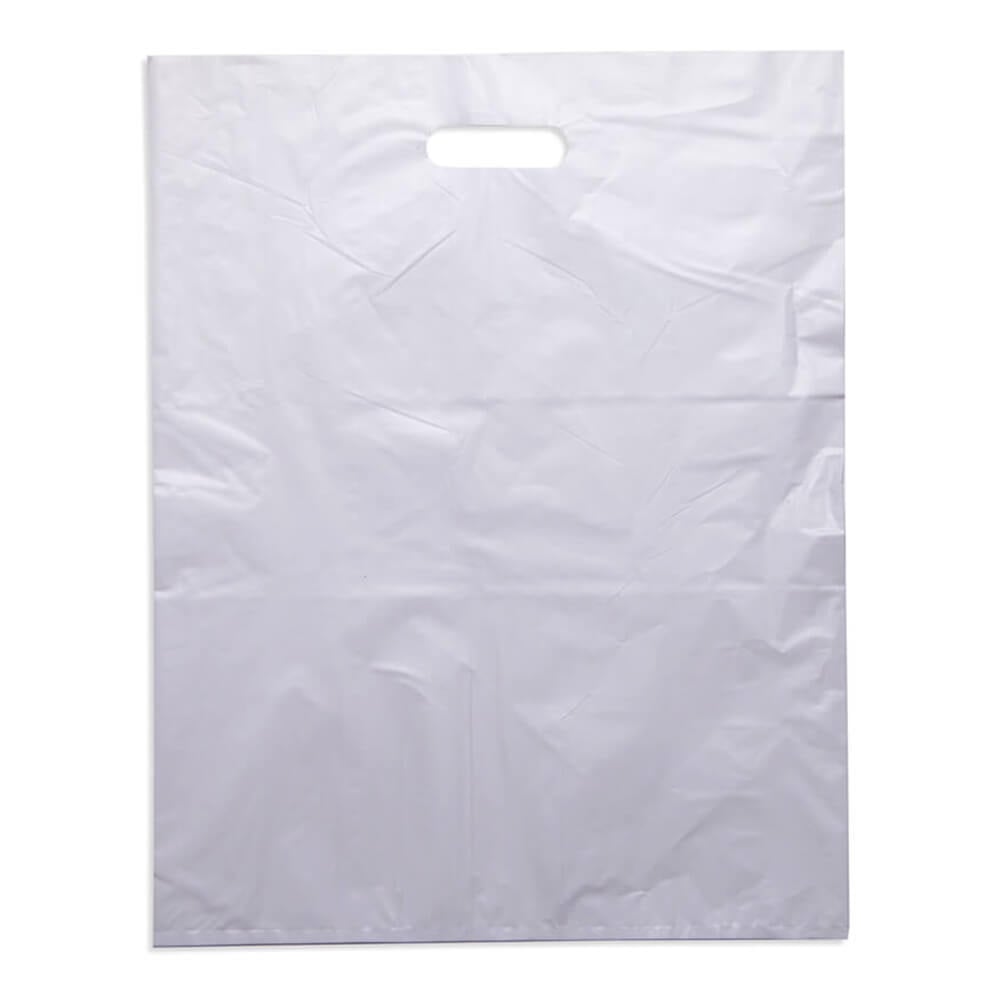 Large White Plastic Carry Bags 415x530mm (Qty:100)