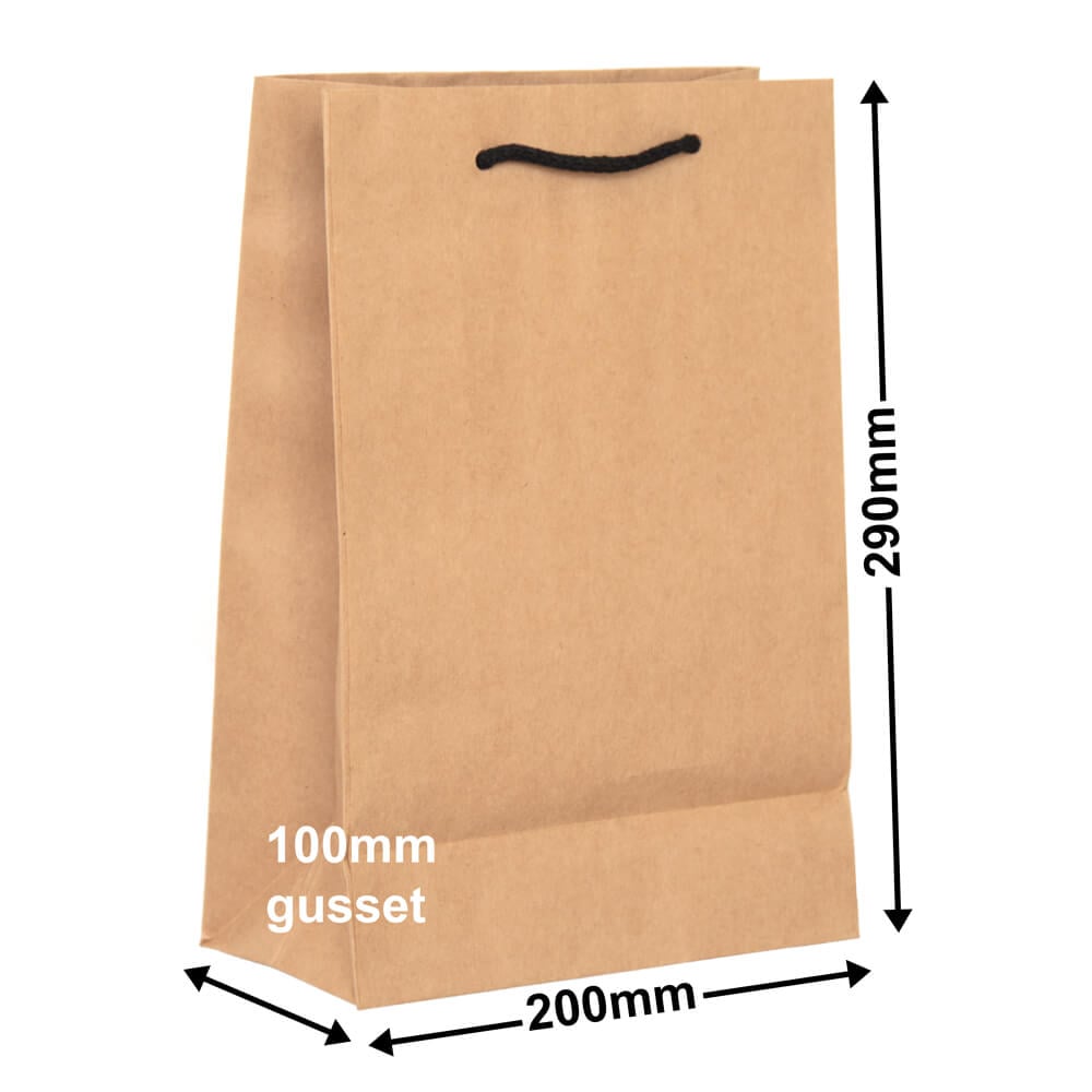Deluxe Brown Paper Bags 200x290mm (Qty:50)