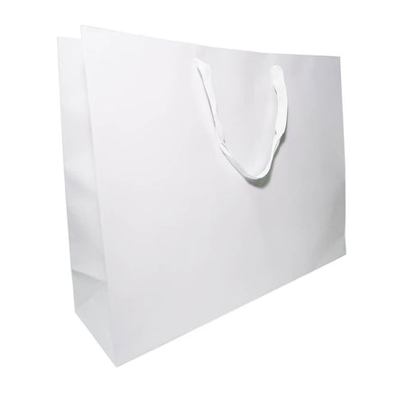 White Boutique Rope Handle Gloss Bags 510x400mm (Qty:50)