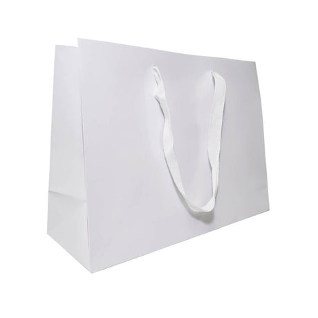 White Boutique Rope Handle Gloss Bags 405x330mm (Qty:50)