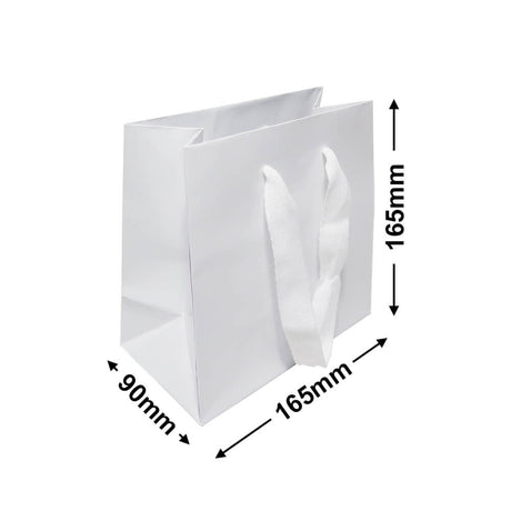 White Rope Handle Gloss Bags 165x165mm (Qty:200)