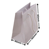 White Rope Handle Gloss Bags 165x165mm (Qty:50)